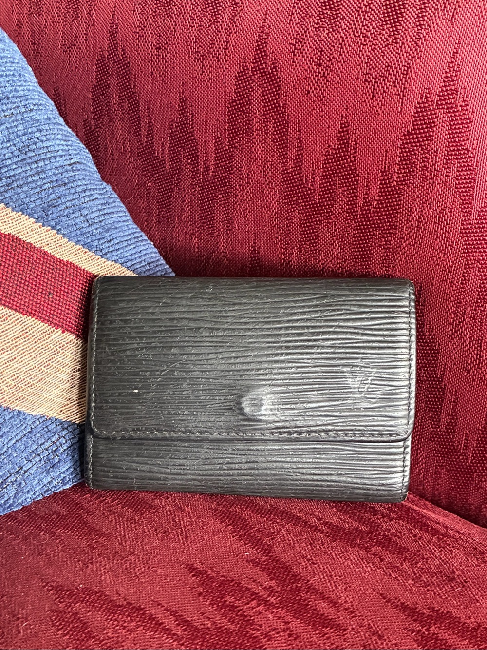 Louis Vuitton Black Epi Leather Textured Key Holder